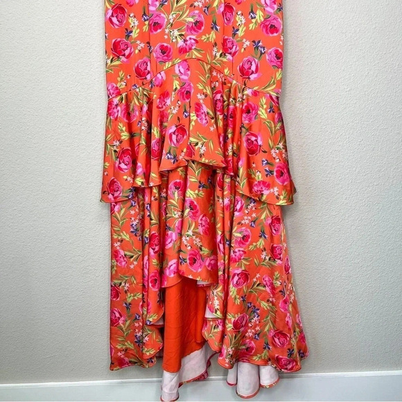 Keepsake The Label Coral Tiered Ruffle Maxi Dress Floral XS - Picture 7 of 11